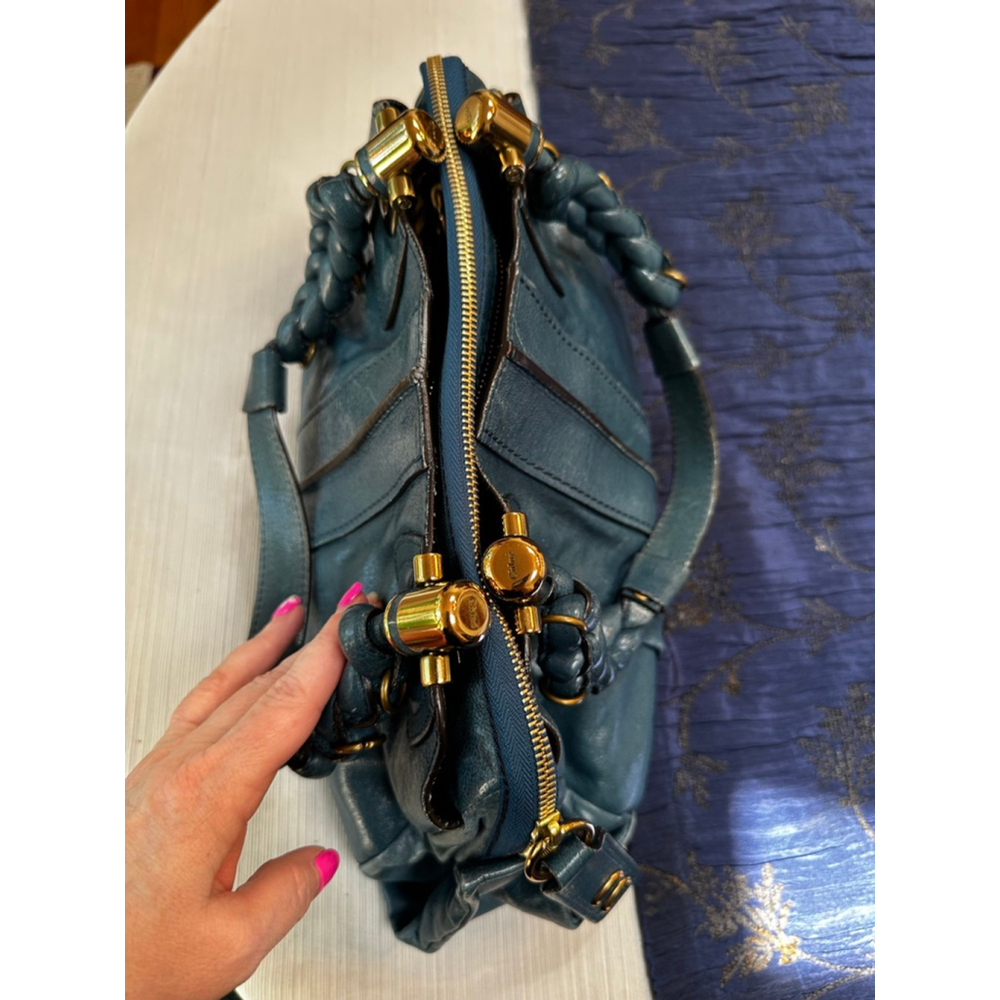Chloé Blue Leather Heloise Shoulder Bag - Picture 13 of 16